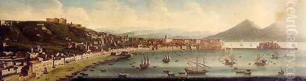 Naples, A View Of The Bay Taken From Posillipo Looking Towards Mount Vesuvius - view 1