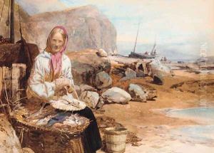 The old fisherwoman by Thomas Miles Richardson, Jnr.