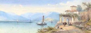 A peaceful afternoon on the Italian lakes by Thomas Miles Richardson, Jnr.