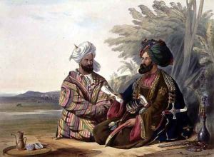 Meerz Fyze, an Oosbeg Elchee, or Ambassador, plate 22 from Scenery, Inhabitants and Costumes of Afghanistan, engraved by E. Walker, 1848