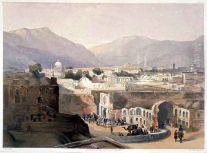 Interior of the City of Kandahar from the House of the Sirdar 'Meer Dil Khaun' Brother of the King of Caubul, plate 23 from Scenery, Inhabitants and Costumes of Afghanistan, engraved by R. Carrick c.1829-1904, 1848 Interior of the City of Kandahar from the House of the Sirdar 'Meer Dil Khaun' Brother of the King of Caubul, plate 23 from Scenery, Inhabitants and Costumes of Afghanistan, engraved by R. Carrick c.1829-1904, 1848