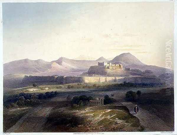 Town and citadel of Ghuznee, plate 18 from Scenery, Inhabitants and Costumes of Afghanistan, engraved by W.L. Walton, 1848 - view 1