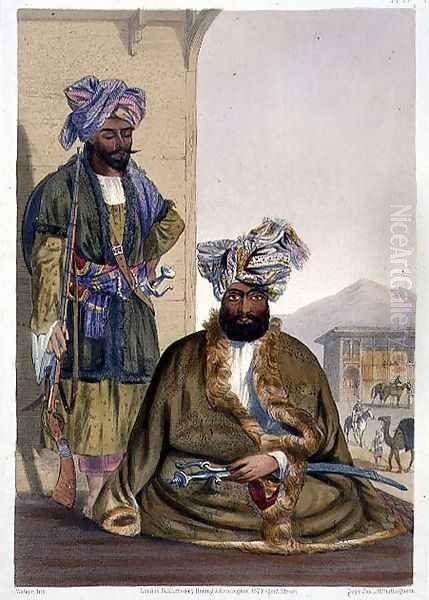 Gool Mahommed Kaun, King of the Ghilgies, plate 25 from Scenery, Inhabitants and Costumes of Afghanistan, engraved by W.L.Walker, 1848 - view 1
