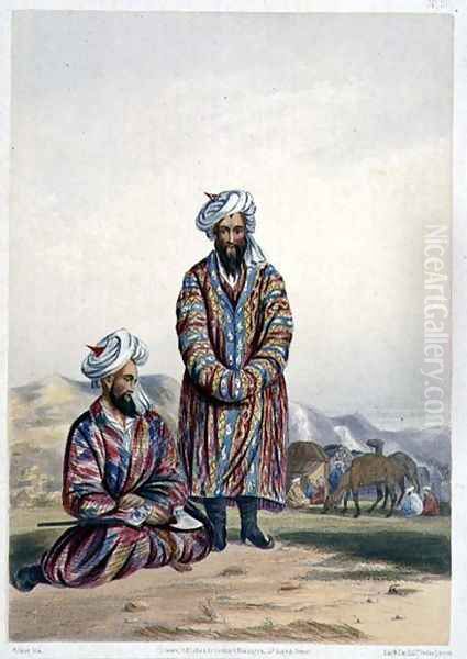 Oosbegs of Mooraud Bey, plate 20 from Scenery, Inhabitants and Costumes of Afghanistan, engraved by W.L. Walker, 1848 - view 1
