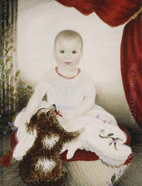 Baby with Rattle and Dog - view 1