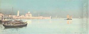 A calm day on the Venetian lagoon by Alexandre Nicolaievitch Roussoff