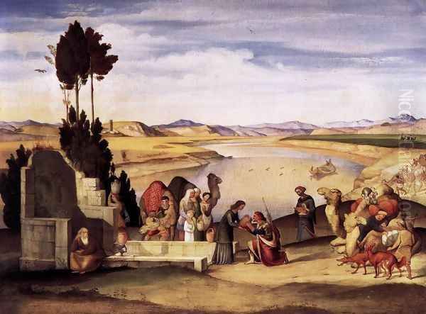 Rebecca and Eliezer at the Well 1819 - view 1