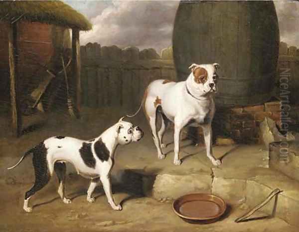Crib and Rosa by a barrel - view 1