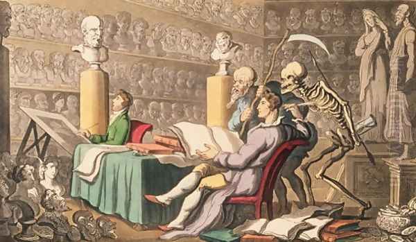 Time and Death their Thoughts Impart-On Works of Learning and of Art, from the English Dance of Death pub. by Rudolph Ackermann 1764-1834 1814 - view 1