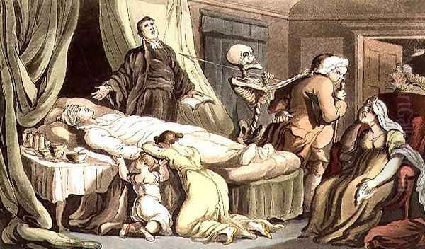 No Scene so Blest in Virtues Eyes-As when the Man of Virtue Dies, from the English Dance of Death pub. by Rudolph Ackermann 1764-1834 1814 - view 1