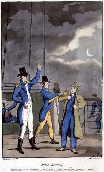 Mast-Headed, plate from The Adventures of Johnny Newcome in the Navy by John Mitford 1782-1831 engraved by W. Read, 1818 - view 1