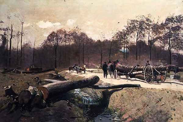Woodcutters in a Forest Clearing - view 1