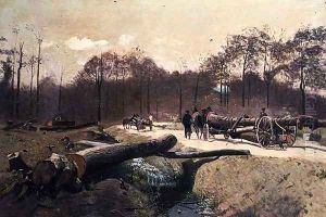 Woodcutters in a Forest Clearing by Paul von Ravenstein
