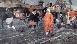 A Seventeenth Century Moscow Street on a Holiday, 1895