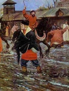 A XVII Century Moscow Street On A Holiday Detail 2 1895 by Andrei Petrovich Ryabushkin