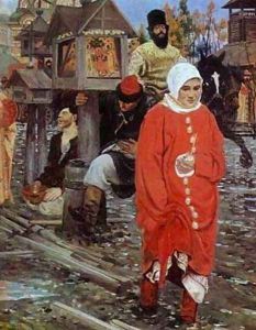 A XVII Century Moscow Street On A Holiday Detail 1895