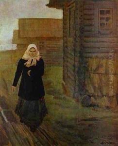 In A Village Going To Liturgy 1903 by Andrei Petrovich Ryabushkin
