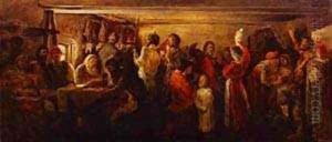 Village Wedding In The Tambov Province 1880s by Andrei Petrovich Ryabushkin