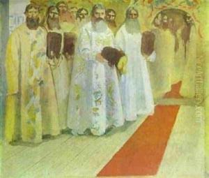 Waiting For The Tzar Sketch For An Unrealized Painting 1901 by Andrei Petrovich Ryabushkin