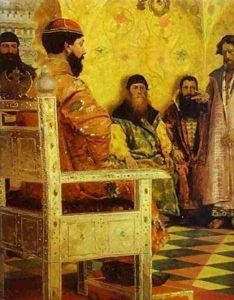 Tzar Mikhail Fedorovich Holding Council With The Boyars In His Royal Chamber 2 1893 by Andrei Petrovich Ryabushkin