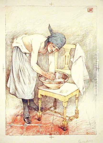 Girl Washing, from LEstampe Moderne, published Paris 1897-99 - view 1