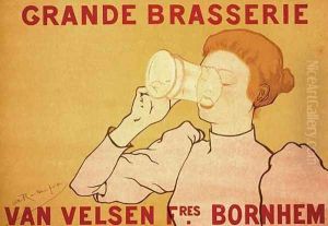 Reproduction of a poster advertising the Grande Brasserie Van Velsen, 1894 by Armand Rassenfosse