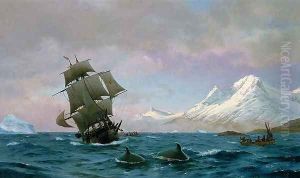 Catching whales, 1875 by J.E. Carl Rasmussen