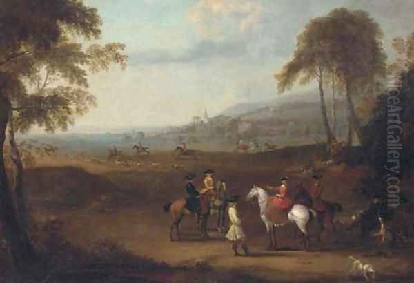 An Elegant Hunting Party in an Extensive Landscape - view 1