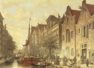 Barrelmakers De Haan en Zonen on the busy Elandsgracht, Amsterdam