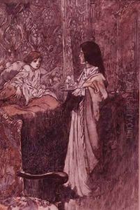 Children Talking at Night, 1911 by Charles Robinson
