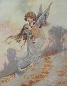 Autumn from the Seasons commissioned for the 1920 Pears Annual by Charles Robinson