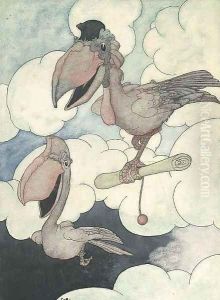 An illustration for The Big Book of Fables The messenger by Charles Robinson