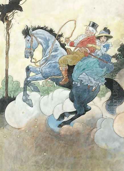 A gentleman and a lady on a rearing horse - view 1