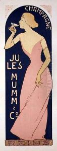 Poster Design for Champagne by Jules Mumm and Co., Reims, 1895