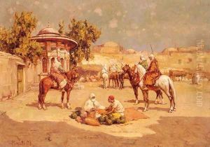 Warriors In A Market Square by Matteo da Angelo Rossotti