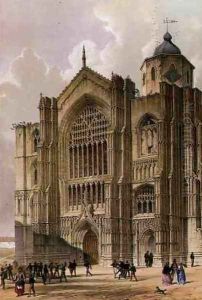 Bridlington Priory, the West Front, from The Monastic Ruins of Yorkshire, engraved by George Hawkins 1819-52, 1842 by William Richardson
