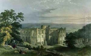 Rievaulx Abbey in the Rye Valley, from The Monastic Ruins of Yorkshire, engraved by George Hawkins, 1843 by William Richardson