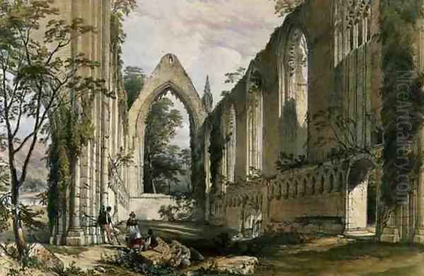 Bolton Abbey, interior of the Choir, from The Monastic Ruins of Yorkshire, engraved by George Hawkins 1819-52, 1842 - view 1