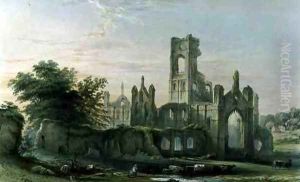 Kirkstall Abbey from the South East, from The Monastic Ruins of Yorkshire, engraved by George Hawkins 1819-52, 1842