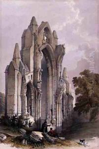 Guisborough Priory, Interior of the East End, from The Monastic Ruins of Yorkshire, engraved by George Hawkins 1819-52, 1842 by William Richardson