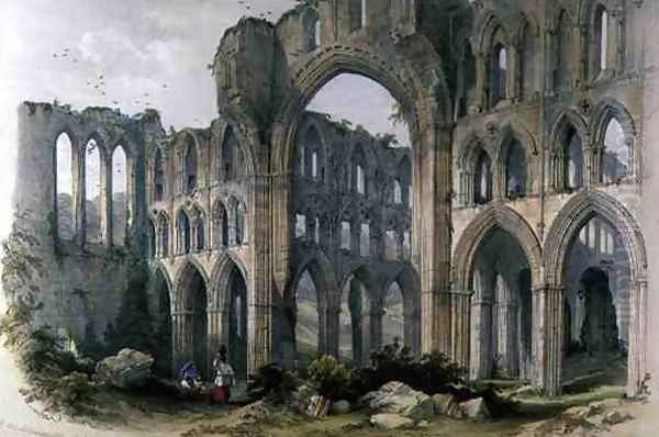 Rievaulx Abbey, the Transept and Choir, from The Monastic Ruins of Yorkshire, engraved by George Hawkins 1819-52, 1843 - view 1