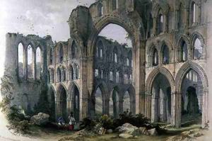 Rievaulx Abbey, the Transept and Choir, from The Monastic Ruins of Yorkshire, engraved by George Hawkins 1819-52, 1843 by William Richardson