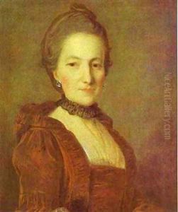 Portrait Of An Unknown Woman In A Red Dress 1760s by Fedor Rokotov