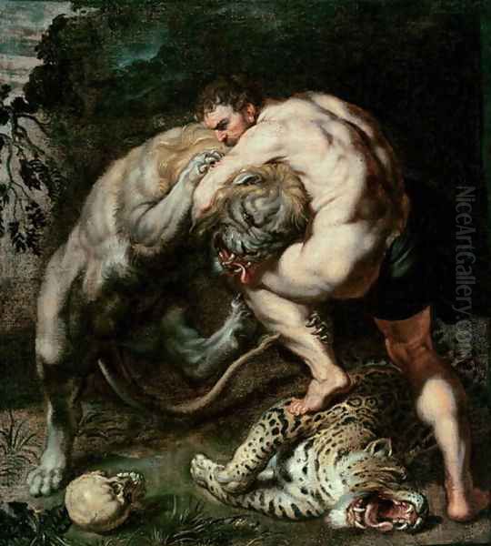 Hercules Fighting the Nemean Lion - view 1
