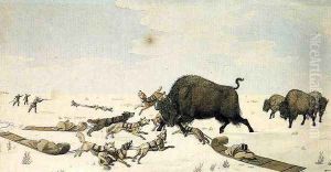 Buffalo Hunt by Peter Rindisbacher