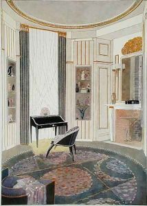 Interior with furniture designed by Ruhlmann, from a collection of prints published in 4 volumes by Albert Levy, c.1924-26 by Emile Jacques Ruhlmann