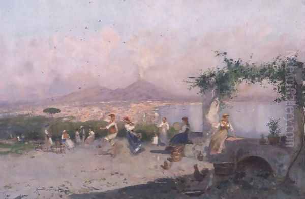 The Bay of Naples with Figures Dancing in the Foreground - view 1