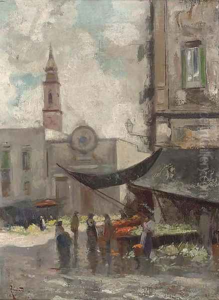 A Neapolitan fruit market - view 1