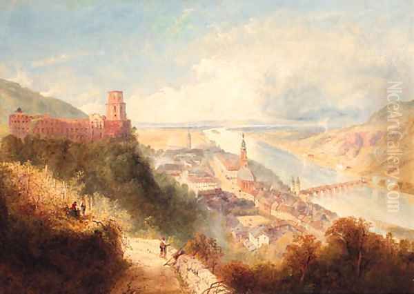 Castle and Town of Heidelberg, Germany - view 1