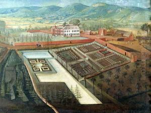 Vegetable Garden, detail of Panoramic View of Charlton Park, c.1745